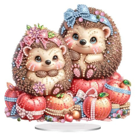 Diamond Painting Tischdeko,Igel Desktop Deko,Diamant Painting,Diamant Malerei Tisch Ornamente für Zuhause,Büro,Dekoration,Geschenk für Familie