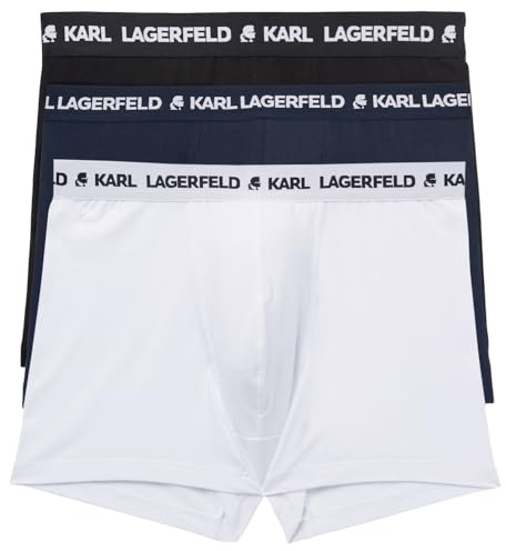 Karl Lagerfeld Herren Logo Trunk Set (3 Pack) Schwarz/Weiß/Marineblau XL