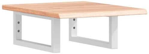 vidaXL Waschtischplatte mit Halterung Stahl und Massivholz Eiche