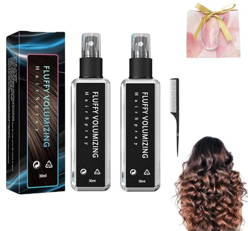 Natural Plant Protein Hair Thickening Spray,Fluffy Volumizing Hair Spray, Natural Hair Spray,Hair Thickening Spray,Magic Volume Hairspray,Non Greasy & Non Sticky (2pcs)