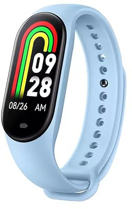 OROLOGIO BAND SMART M8 8 FREQUENZA CARDIACA OSSIGENAZIONE STRESS IMPERMEABILE IP67 SONNO RICARICA MAGNETICA (Azzurro)