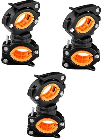 Milisten 3 Stück 360 Taschenlampenhalter verstellbare arbeitsböcke Taschenlampe Halterung Fahrradgriff Bike Accessories gummipad gummiunterlagen fahrraslichter Fahrrad licht Halterung