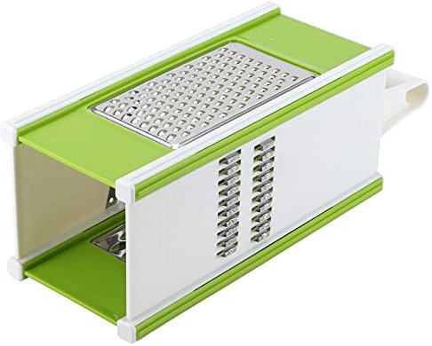 5 in 1 Portable Vegetable Grater Multifunctional Kitchen Gadget for Easy Shredding, Slicing, and Chopping Green White