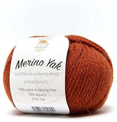 Merino Yak by Tricot Cafè - Premium Wolle Mulesing Free - Ziegel 33