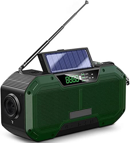 ESHINEDE Radio Meteo di Emergenza, 2000mAh NOAA Impermeabile Manovella Radior, AM/FM Outdoor Camping Solar Alert Radio for la Ricarica del Telefono Cellulare