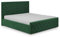 DomoHome- Modernes Polsterbett Mona I – Elegantes Bett Mit Stauraum Modernem Kopfteil Und Hochwertigem Stoff-Abriamo Für Ihr Schlafzimmer 200x200 cm, Farbe: Grün
