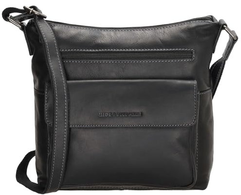Hide & Stitches Leder-Umhängetasche Japura-Kollektion mit Reißverschlussfächern & Verstellbarem Schultergurt - Crossbody-Tasche für Damen & Herren