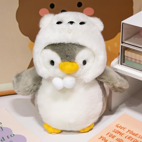 Pinguin Kuscheltier Pinguin Plüschtier, 25 cm, zum Jungen Mädchen Kuscheln und Spielen, Grau