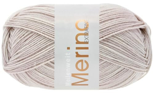 LANA GROSSA Meilenweit 100 Merino extrafine | Hochwertiges Sockengarn, waschmaschinenfest | Handstrickgarn aus 75% Schurwolle & 25% Polyamid | 100g Wolle, Stricken & Häkeln | 420m Garn FB2462