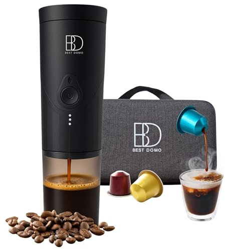 Cafetera Espresso Portátil 20 Bares, Compatible Cápsulas pequeñas y Café Molido, USB-C Recargable, Autocalentable, para Coche, Viajes, Camping, Oficina y Regalo