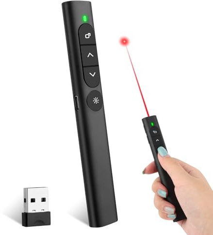 Présentateur avec pointeur laser,Powerpoint Télécommande de présentation Pointeur pour présentations,2.4GHz Pointeurs laser,Telecommande Ordinateur Powerpoint Pour Ordinateur,PC,Diaporama,Clicker