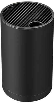 KAIYAYA Messerblock Ohne Messer Schwarz Messerblock Leer Abnehmbar Runder Messerblockhalter mit Abflussdesign Unbestückte Messerblöcke Messeraufbewahrung Messerhalter für Alle Küchenmesser Geeignet