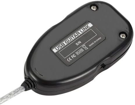 Brrnoo Interfaz de Audio USB, Interfaz de Guitarra a la USB Adaptador de Cable de Guitarra de Audio de con Grabadora de Conector de para Computadora PC (BLACK)