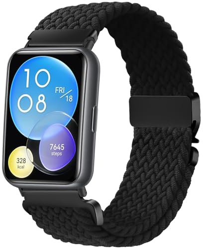 Issinlky Nylon trenzado correa compatible con Huawei Watch Fit 2, Elástico Deportes Correa para Huawei Fit 2 Mujeres Hombres