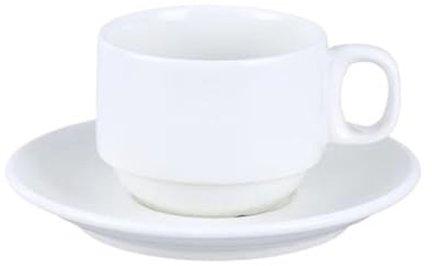 Set Tazzine Caffè Set di tazze e piattini da caffè in ceramica, colore bianco puro, for tè al latte(Style 6)