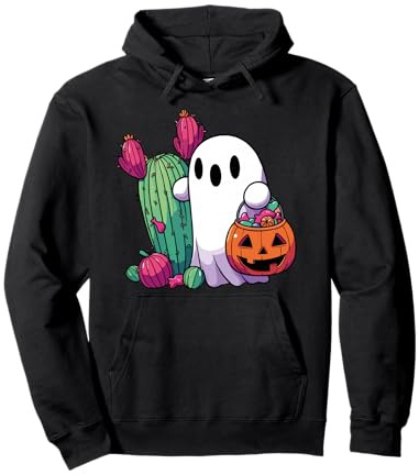 Sac à Bonbons Effrayant Halloween Cactus Fantôme Effrayant Sweat à Capuche