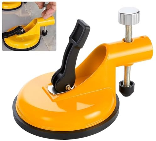 Suction Cup, Wall Tile Leveler with Strong 118mm Suction Cup for Large Tiles, Stones, Glass, Metal & Wood Boards - Aluminum Alloy + ABS Rubber,for Marble, Glass, Stone, Metal and Smooth Boards