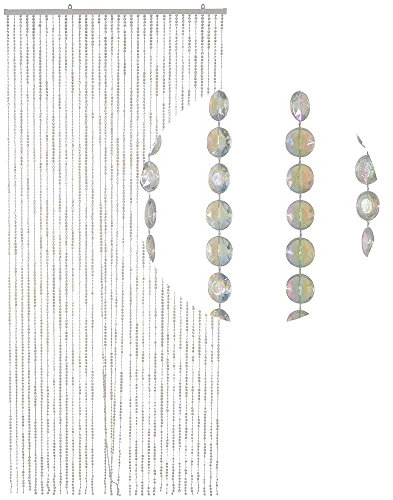 HAB & GUT -DV0315- Türvorhang DIAMANTEN, Klar-Perlmutt, 90 x 200 cm, Perlenvorhang