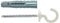 fischer - Cheville tous matériaux UX 8 x 50 RH N avec collerette et crochet rond gainé de nylon blanc/Boite de 25