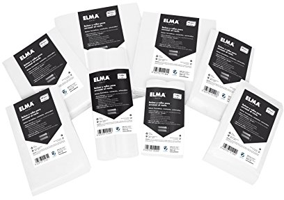 ELMA Pack 100 Bolsas Gofradas para Envasado al Vacío de Alimentos 15x30cm