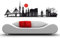 wandtattoo-factory Skyline Hamburg - 100 x 30cm - Farbe: Schwarz