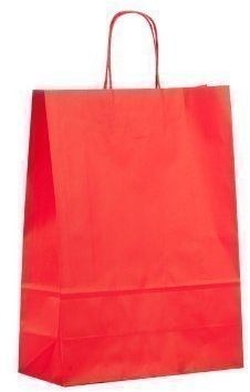 25 Tragetaschen Papier rot 32x13x42cm