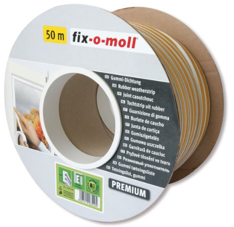 fix-o-moll E-Profildichtung Bobin 50 m 4 x 9 mm selbstklebend weiß, 3585240