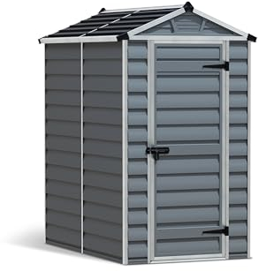 Canopia by Palram Gerätehaus Skylight 4x6 Geräteschuppen Metall 176x120x203 cm Grau Polycarbonatplatten rostbeständig UV-Schutz