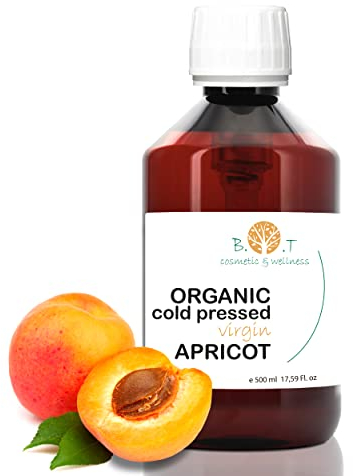 Bio Aprikosenkernöl Kaltgepresst | Gesichts, Körper & Haarpflege Öl | Feuchtigkeitsspendend & Verjüngend | Natürliches Anti-Aging | Hautstraffend, 500 ml