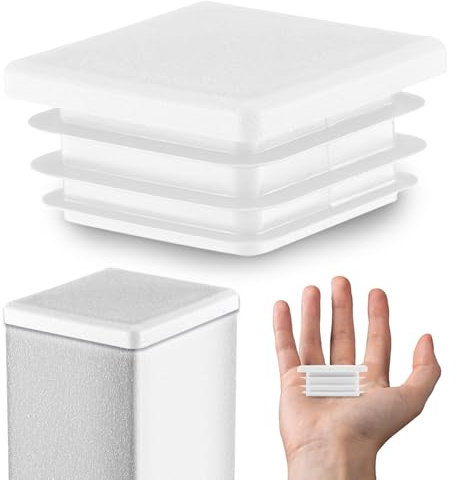 EMFA Lamellenstopfen 35x35 mm Weiß für Vierkantrohre, 1 Stück | Rohrstopfen, Vierkantstopfen, Rohrabdeckung, PE-Kunststoff