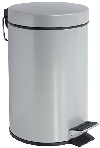 GELCO Design 708655 Poubelle A Pedale 3L, Métal, Silver, 17 x 21,5 x 26,5 cm
