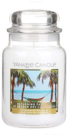 YANKEE CANDLE Christmas at The Beach Kerze, Glass, BIAŁY, L