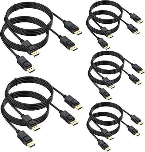 UVOOI DisplayPort Extension Extender Cable 2-Pack, Display Port to DisplayPort Cable Cord 6 Feet Male to Female (DP Extension Cable)-4K