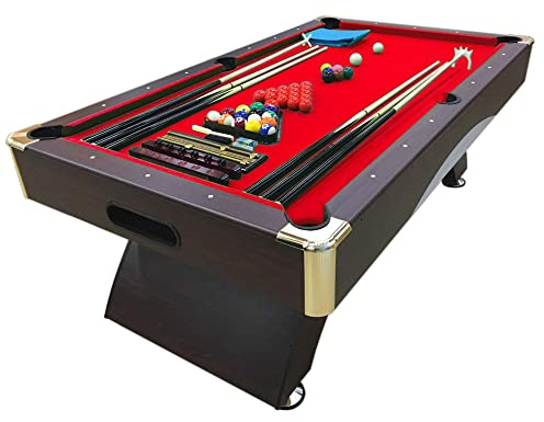 Tavolo da Biliardo Rosso moderno Carambola completo di tutti gli accessori 8FT Modello Caesar NEW