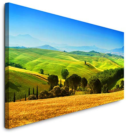 Paul Sinus Art GmbH Toskana Italien 120x 50cm Panorama Leinwand Bild XXL Format Wandbilder Wohnzimmer Wohnung Deko Kunstdrucke