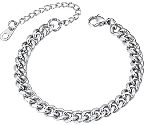 ChainsHouse Silber Armband Herren Armskette 6MM herren Armschmuck 21cm lang Armskette für Damen und Herren