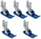 Othmro Lot de 5 pieds presseurs MT18 extra fins et précis en plastique pour machine à coudre industrielle, pieds presseurs compensateurs pour couture de matériaux épais et fins, bleu, argenté
