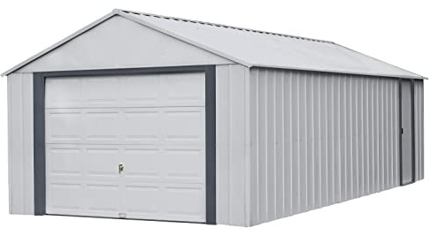 Arrow Shed 12' x 24' Murryhill Garage Galvanized Steel Extra Tall Walls Prefabricated Shed Storage Building, 12' x 24', Flute Gray