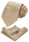 JEMYGINS Graziös Paisley Elegant Herren Krawatte und Einstecktuch mit krawattenklammer Sets (Champagnergold)