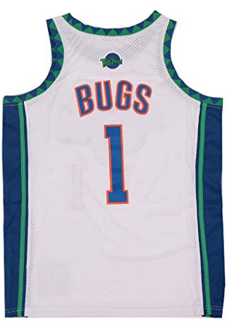 Herren Space Jam #1 Bugs Movie Basketball Jersey genäht