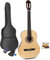 MAX SoloArt Guitarra clasica con cuerdas de nailon para Principiantes Adultos - guitarra flamenca con Funda, Afinador, Púa, Correa y Accesorios - Guitarra Española 4/4 en Madera Natural