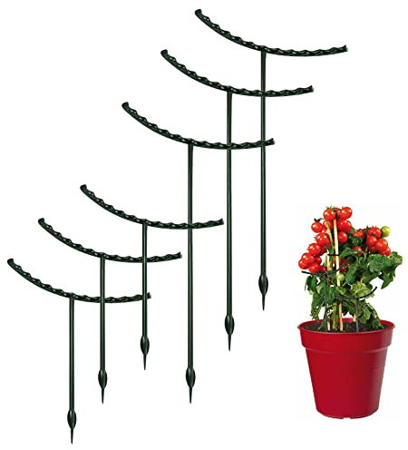 Kit de 6 Tuteurs pour Plantes, Supports pour Plantes Grimpantes et Fleurs, Tuteur Demi Cercle Anneau de Support de Plantes de Jardin Vert pour Fleurs, et vivaces