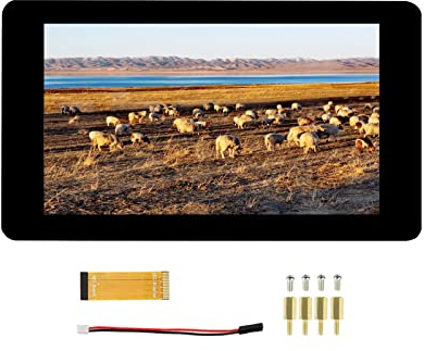 Waveshare 7 pollici Touch Screen DSI Display 800x480 TFT LCD Schermo Monitor per Raspberry Pi 4B/3B+/3A+/3B/2B/B+/A+, Pannello Tattile Capacitivo in Vetro Temperato, Fino a 5 Punti di Tocco