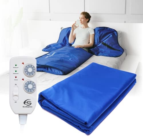 Infralight Manta infrarroja para sauna 180x220 cm, control remoto de 2 zonas, spa portátil en casa, terapia infrarroja infrarroja, desintoxicación corporal, sudoración caliente, antienvejecimiento