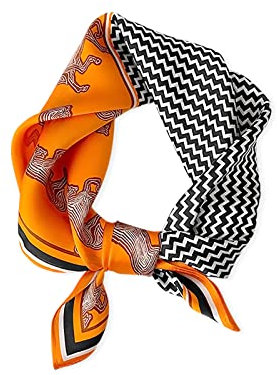 LumiSyne Seidenschal Damen Quadratischer Schal Retro Pferd Paisley Muster Leicht Weich Vierecktuch Bandanas Kopfschmuck Halstuch Haarband