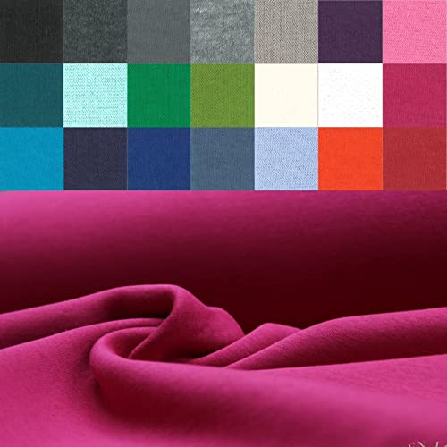 Wintersweat Meterware - Sweatshirt Stoff - Baumwoll Sweat Uni ÖkoTex 100 - weicher Stoff für Pullover/Hoodies *Ab 50cm, Farbe: 017 pink