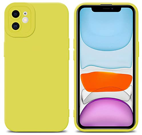 Cadorabo Hülle kompatibel mit Apple iPhone 11 Schutzhülle TPU Silikon Case Liquid Design mit Kameraschutz Slim Kratzfest Weiche Gummi mit Rundumschutz Case Hülle für iPhone 11 in Gelb