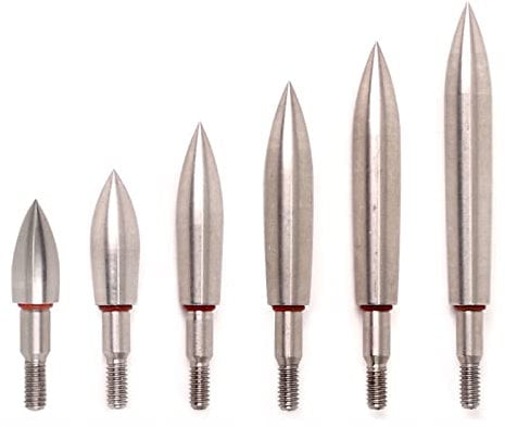 Elkrich Bogenschießen Pfeilspitzen 100/150/200/250/300/350 Grain Field Points Übungsspitzen Jagdspitzen für Recurvebogen Compoundbogen (100 Grain, Silver)