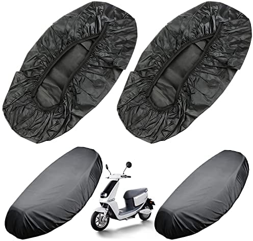 Sitzabdeckung Motorrad Kissen Leder Wasserdicht Sitzbankabdeckung für Roller Sitzschutz Schwarz 2 Stück