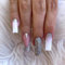 JUSTOTRY 24 Stück Coffin Jewels Nägel Zum Aufkleben Lang, Pink French Künstliche Nägel, Glitzer Ballerina Kunstnägel Press on Nails, Mittel Fingernägel Fake Nails für Frauen